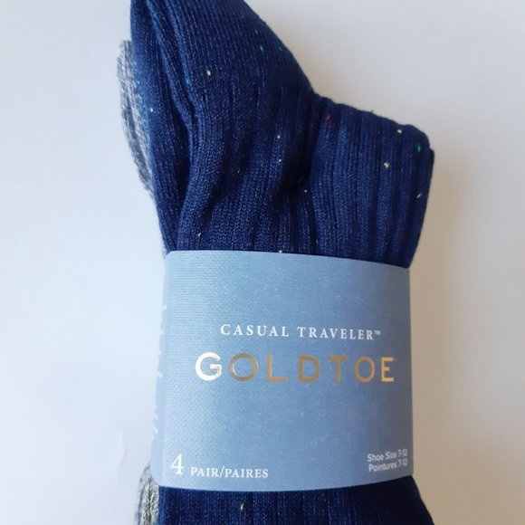 Gold Toe Socks Mens Casual Traveler Socks 4 Pack Size 7 - 12 - Picture 1 of 12